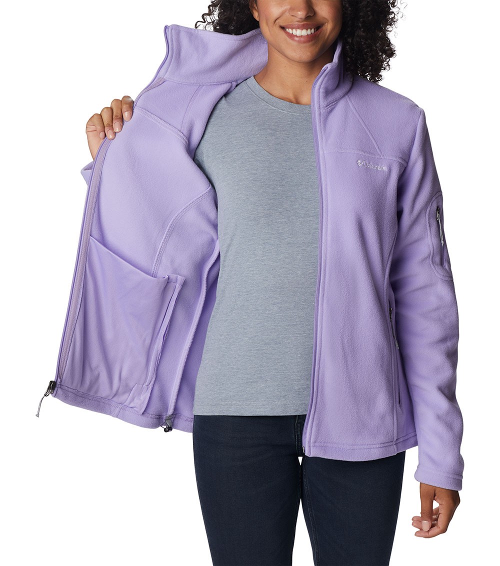 Columbia Womens Fast Trek Ii Fleece Purple Zip Jacket Full Frosted