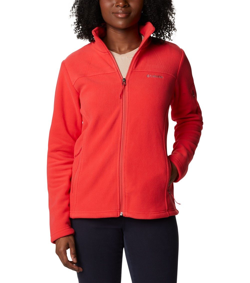 Columbia Fast Fleece Jacket Womens Zip Trek Red Hibiscus | Ii Full