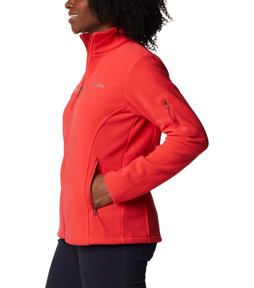 Womens Fast Jacket Trek Hibiscus Columbia Ii Full Red Fleece | Zip