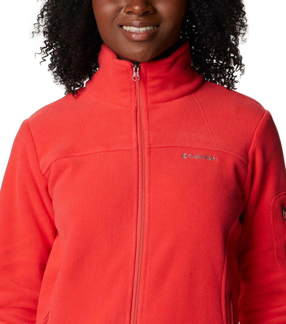 Womens Fast Trek Ii Full Zip Fleece Jacket Red Hibiscus | Columbia