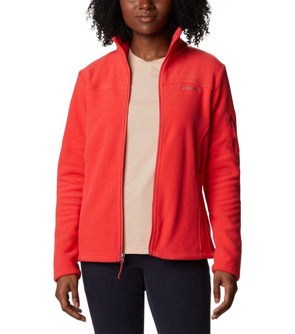Womens Fast Jacket Fleece Full Trek Ii Zip Columbia Red Hibiscus 