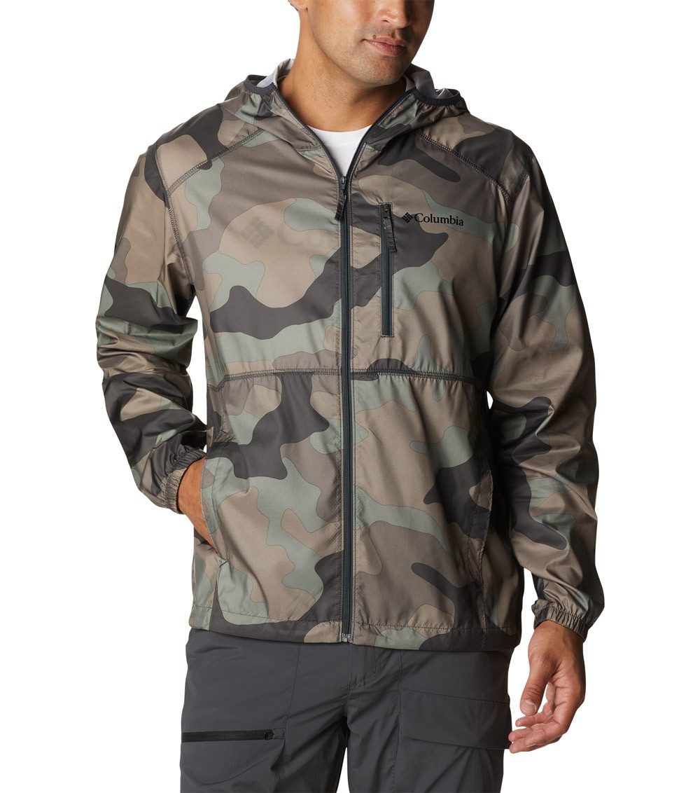 Mens Flash Forward Windbreaker Print Rain Jacket Cypress Mod Camo Print ...