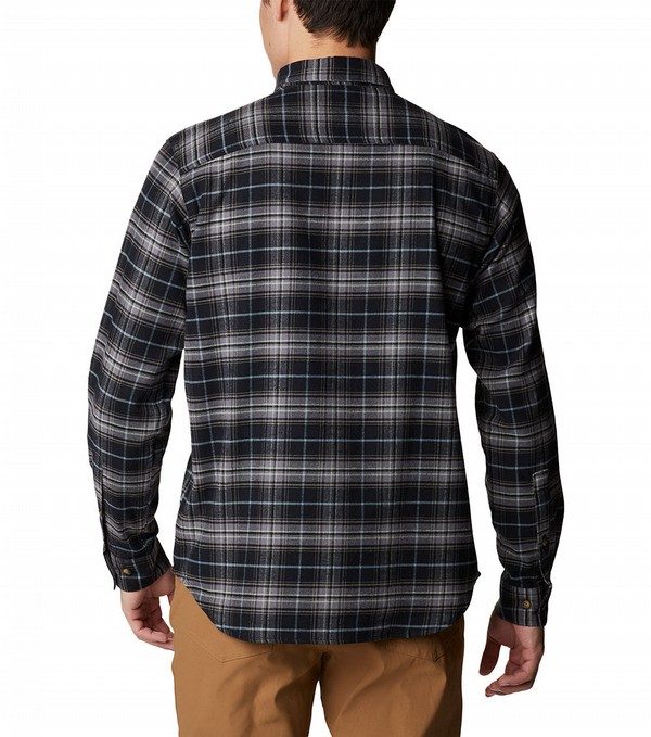 Mens Cornell Woods Flannel L/s Shirt Black Multi Tartan | Columbia