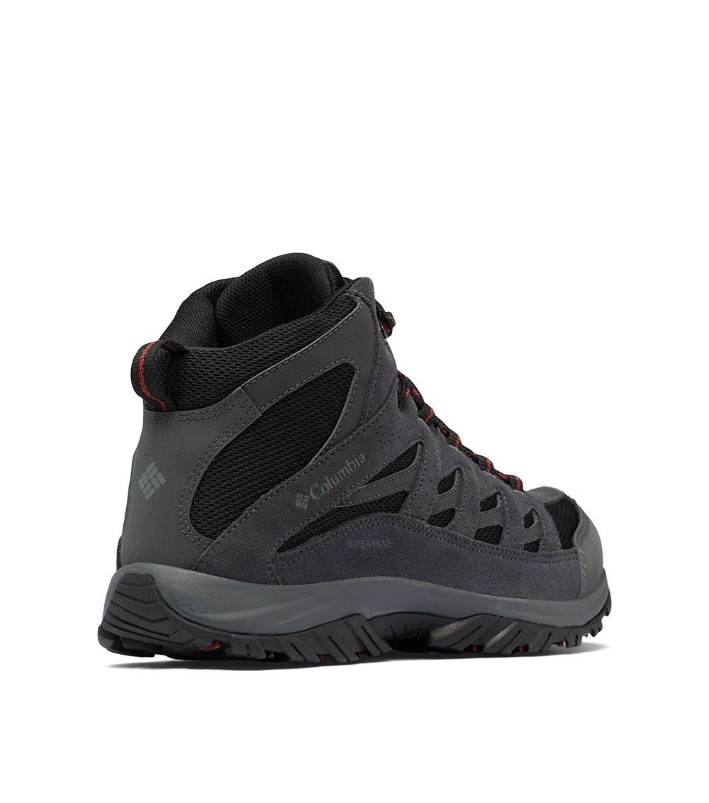 Mens Crestwood Waterproof Mid Hiking Shoes - Wide Fit Black / Charcoal ...