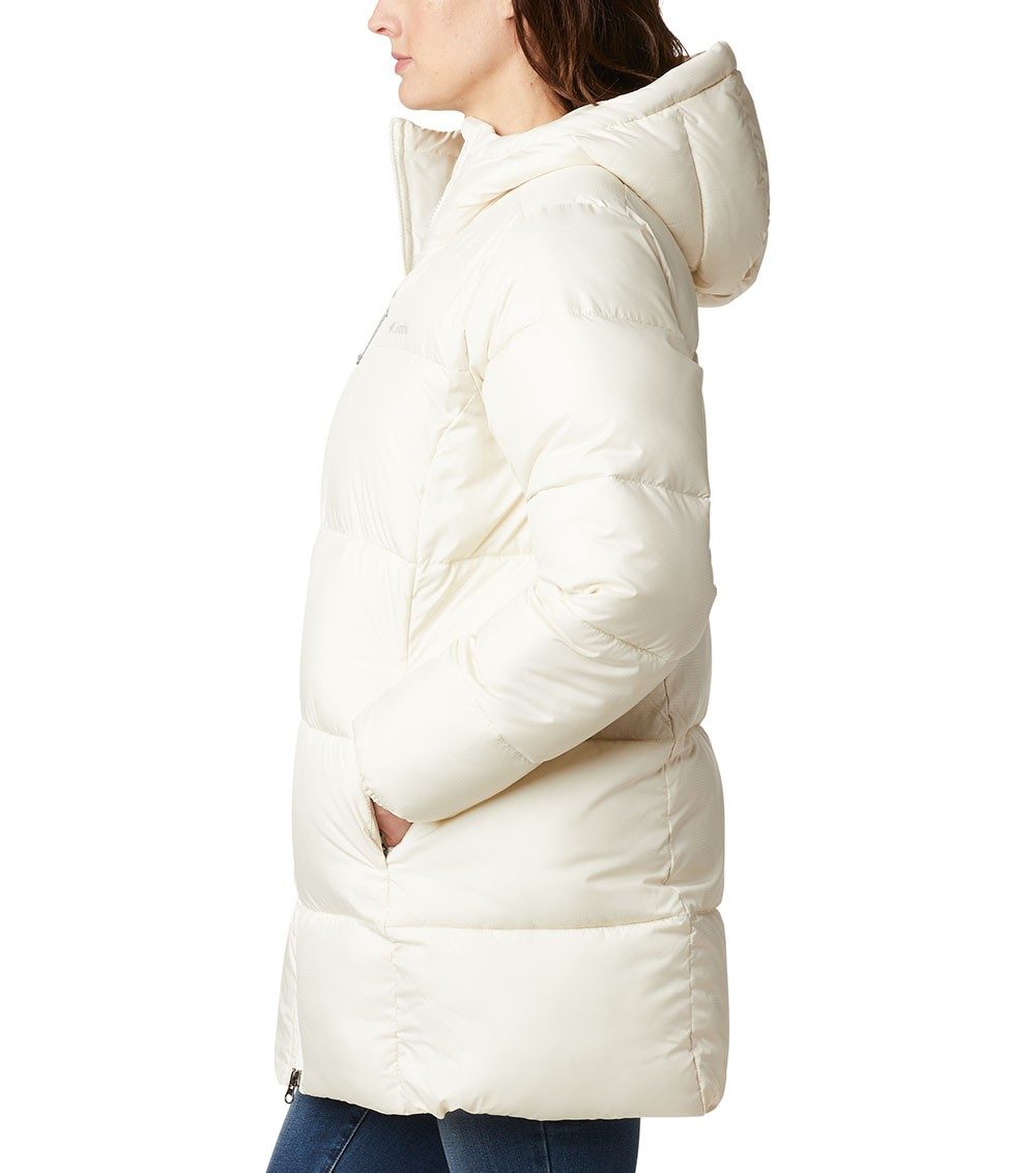 Womens Puffect Mid Hooded Insulated Puffer Jacket Chalk | Columbia