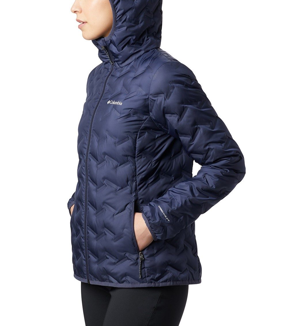 Womens Delta Ridge Down Hooded Insulated Jacket Nocturnal | Columbia