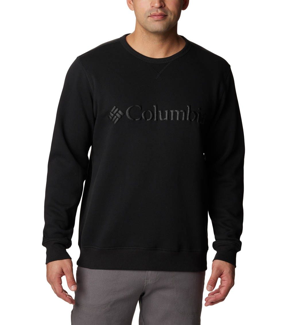 Mens Logo Fleece Crew Black Csc Branded Logo | Columbia
