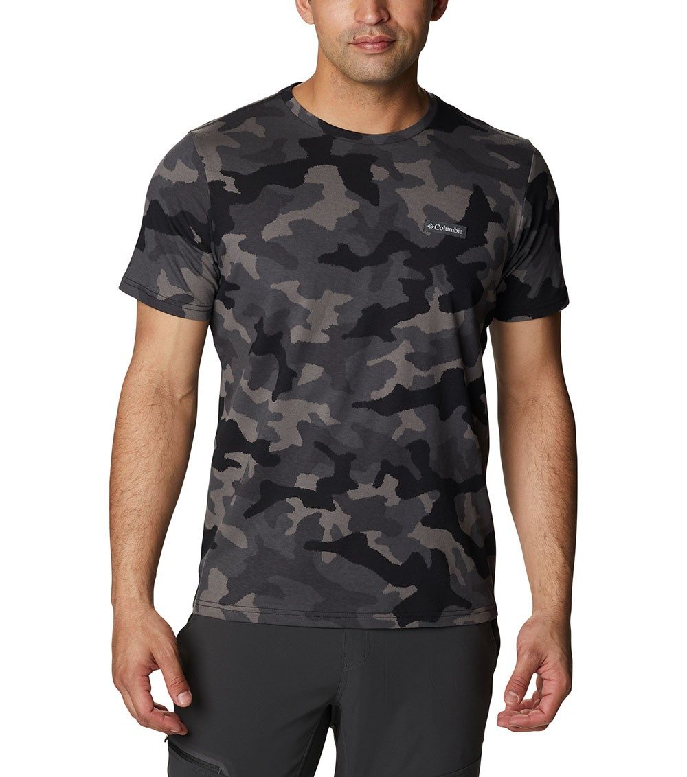 Mens Workflow Print Shirt Black Camo | Columbia