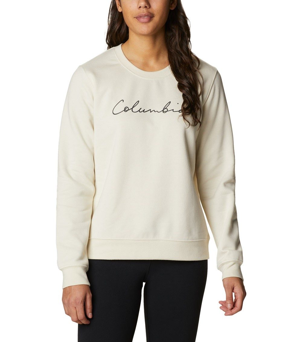 Womens Columbia Trek Graphic Crew Sweatshirt Chalk / Script Logo | Columbia