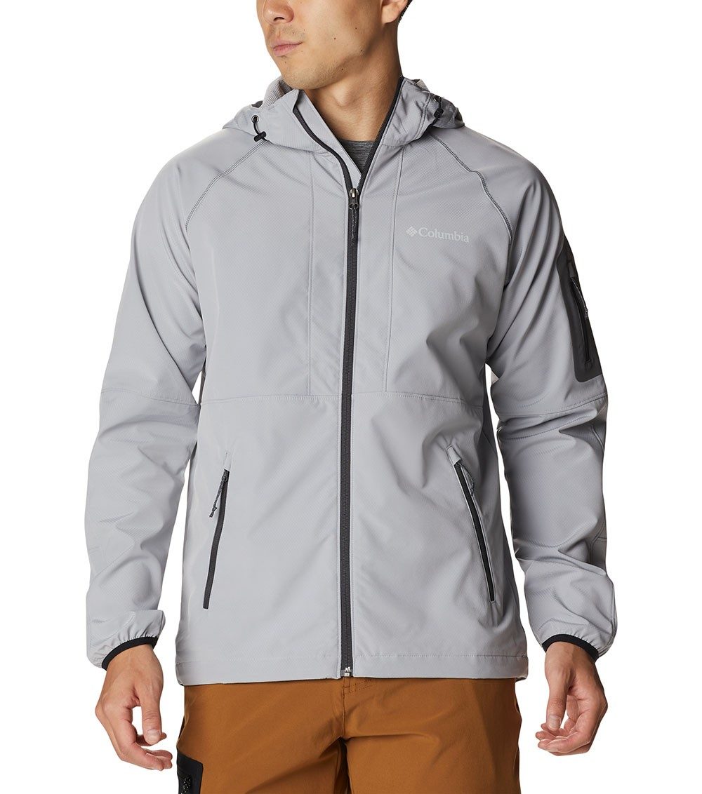 Mens Tall Heights Hooded Softshell Jacket Columbia Grey | Columbia