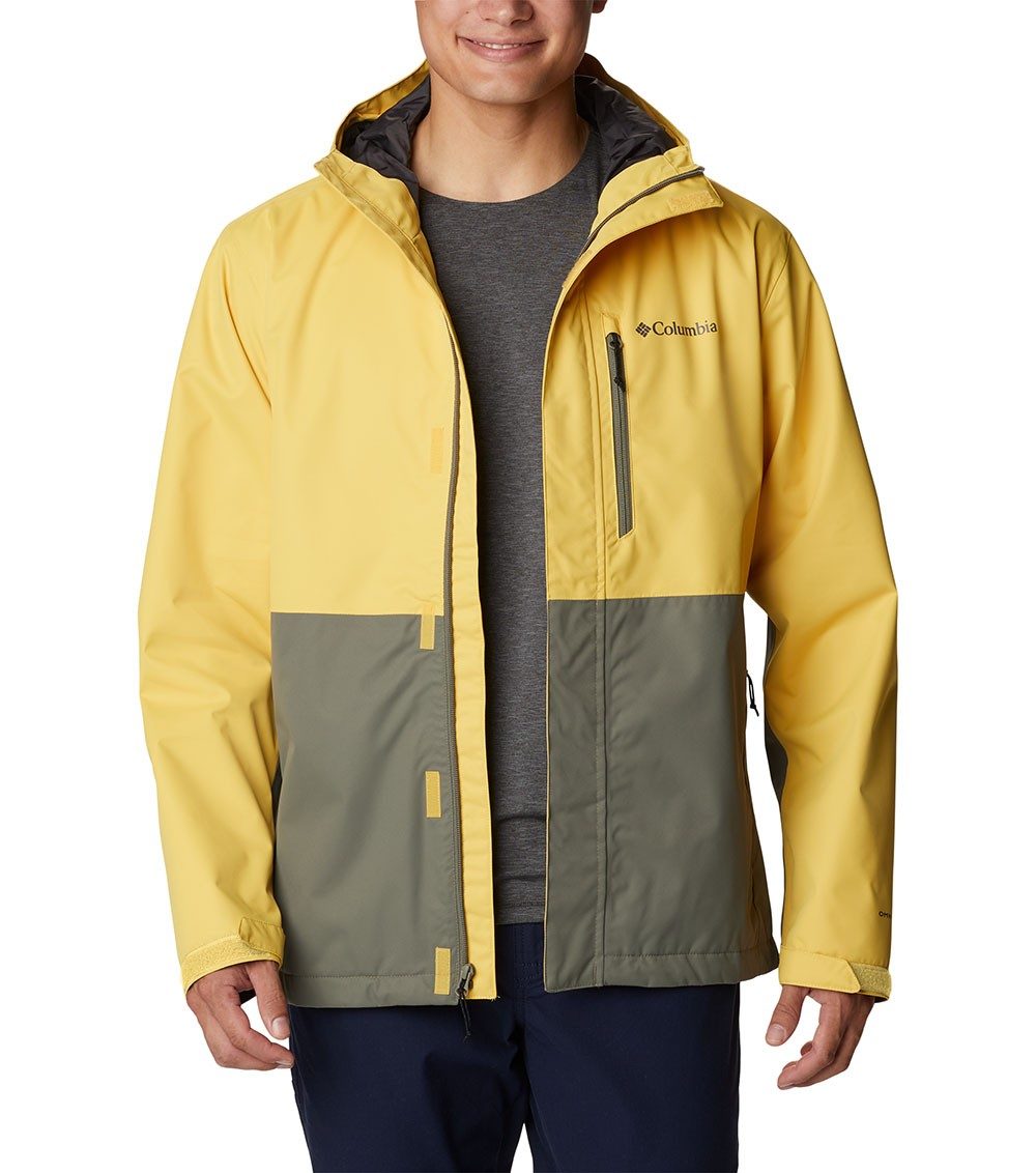 Mens Hikebound Rain Jacket Golden Nugget / Stone Green | Columbia