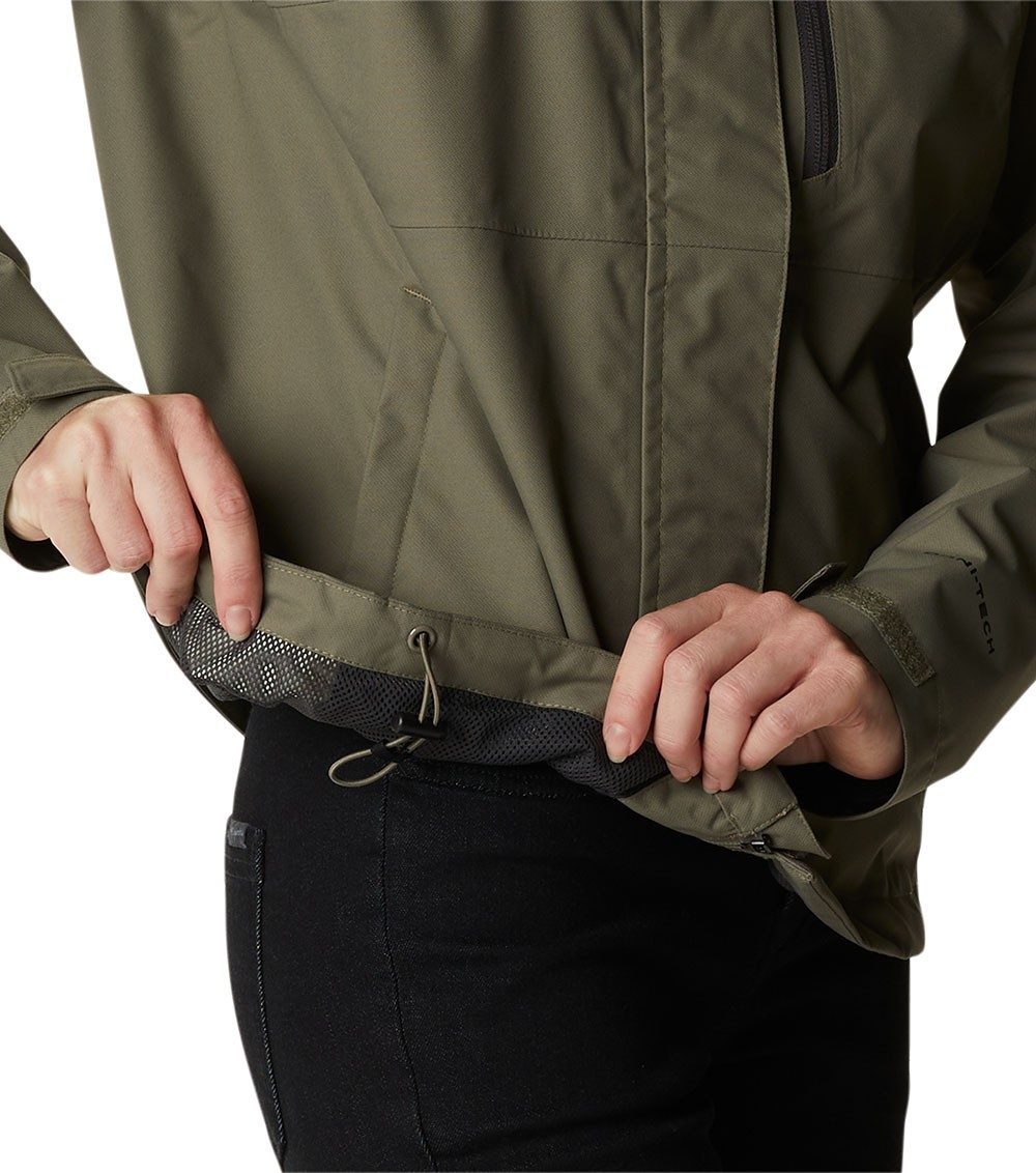 Womens Hikebound Rain Jacket Stone Green Columbia