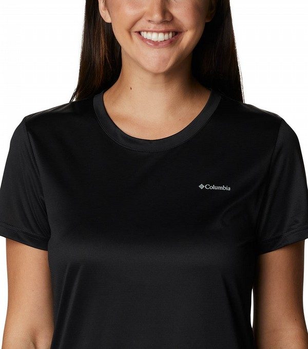 Womens Hike Short Sleeve Crew Lightweight Shirt Black | Columbia