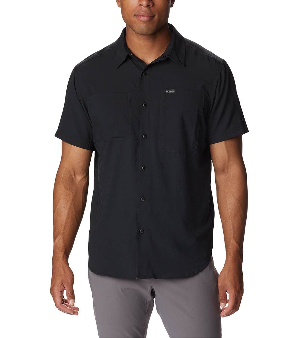 Mens Silver Ridge Utility Lite Short Sleeve Shirt Black | Columbia