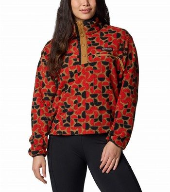 Helvetia II Printed Cropped Half Snap Pullover