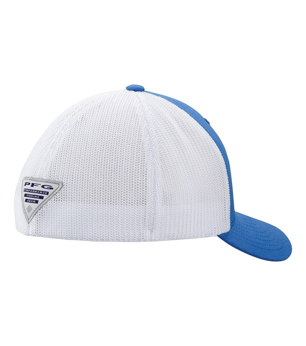 COLUMBIA PFG Blue Fishing Hat w/ Green Mahi Silouette (Flex Fit S/M)