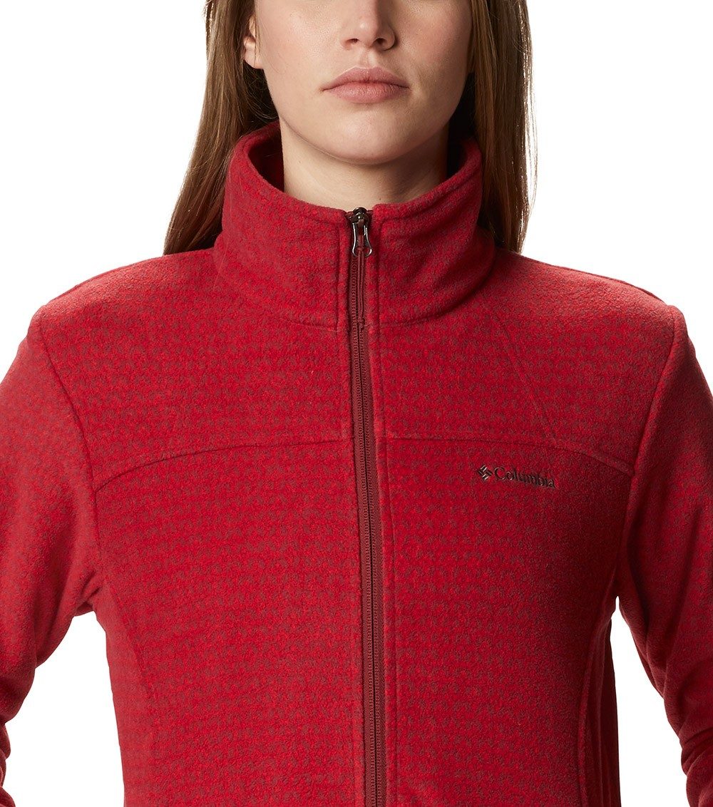 Womens Fast Trek Printed Fleece Jacket Marsala Red Sparkler | Columbia