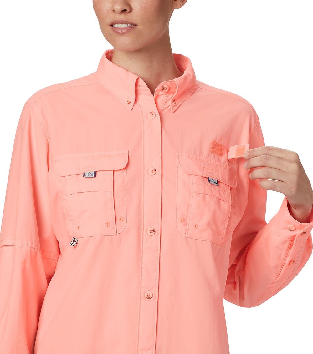Womens Pfg Bahama Long Sleeve Shirt Tiki Pink
