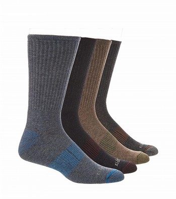 4-Pack Cotton Blend Crew Socks 6-12