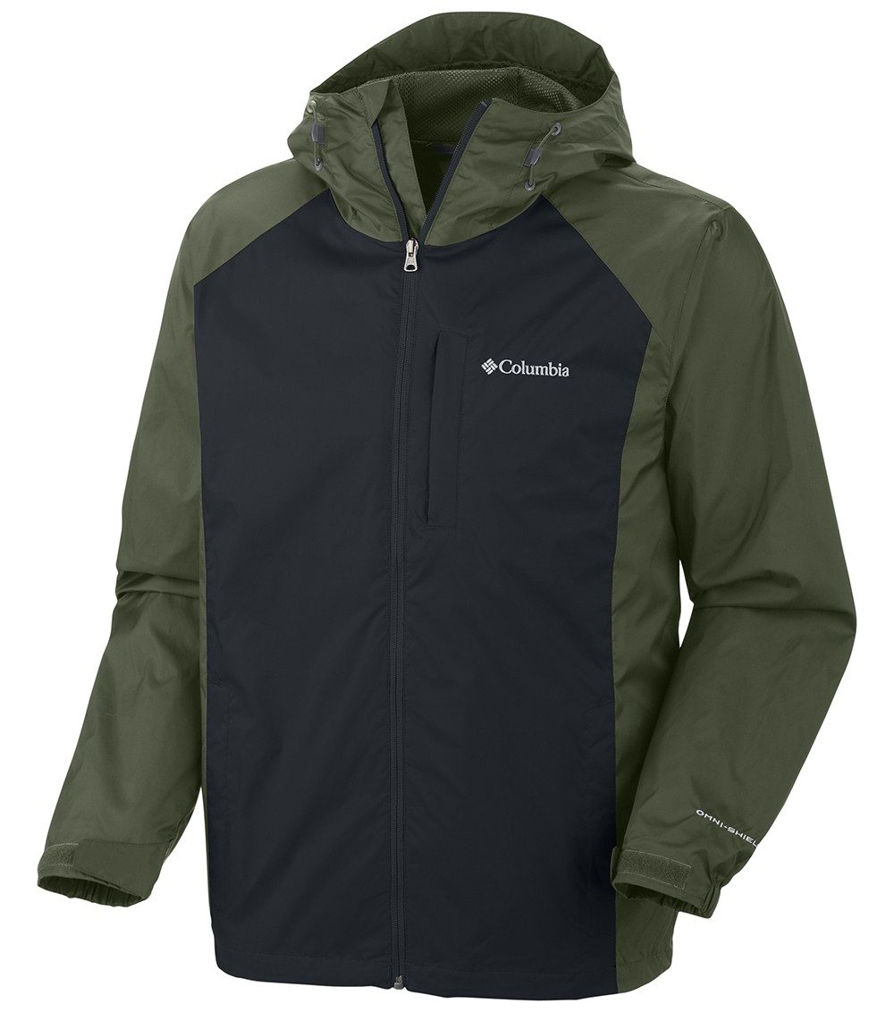 Mens Straight Line Rain Jacket Black | Columbia