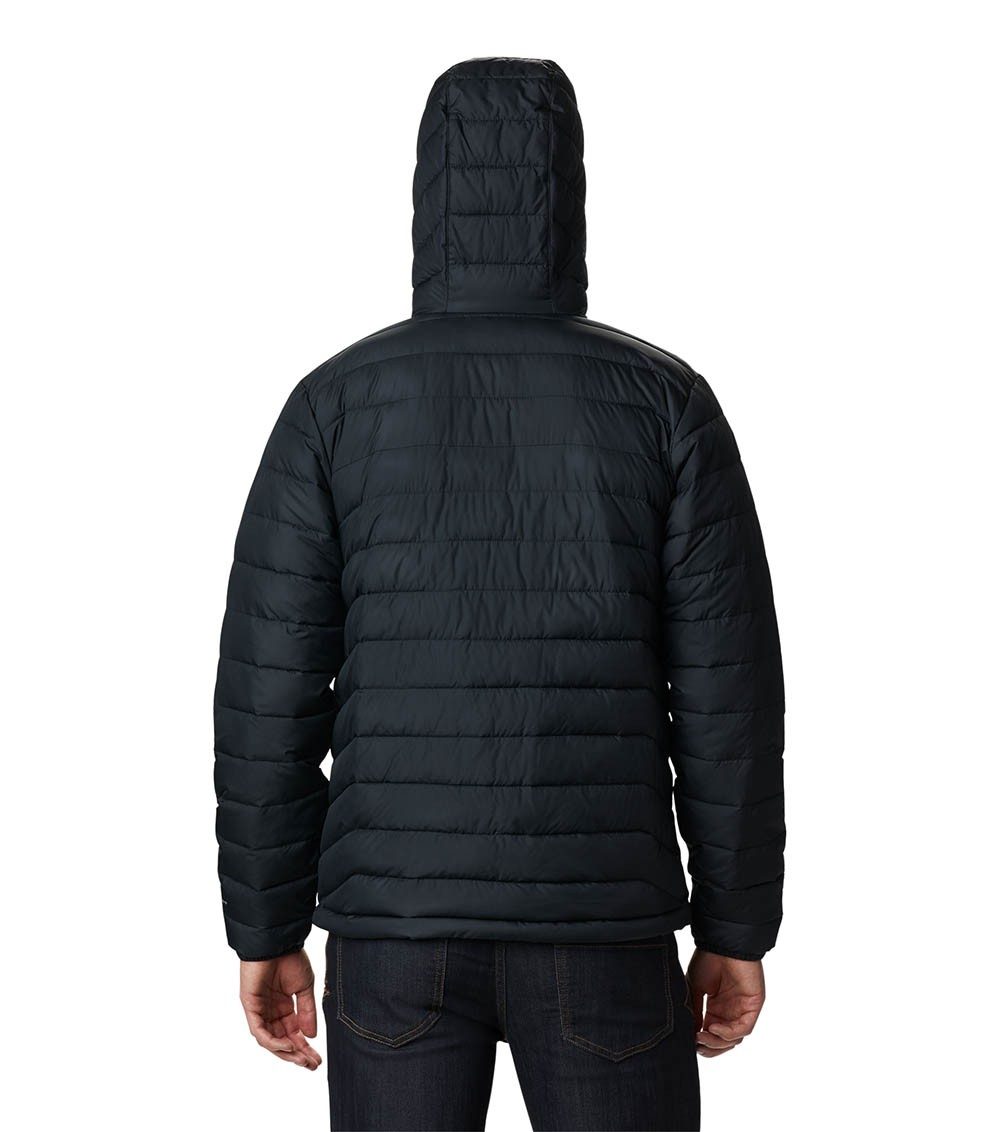 Mens Powder Lite Hooded Insulated Jacket Black | Columbia